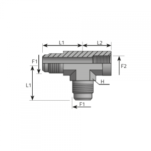 Run tee male JIC – fixed female BSPP. (TMJ.FFG.B)